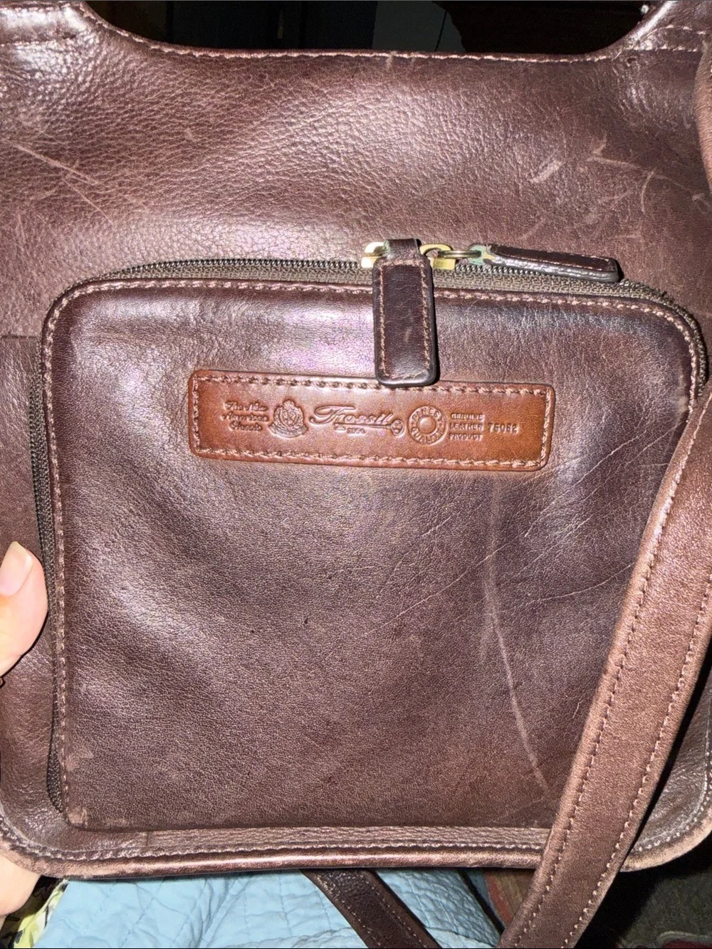 VINTAGE FOSSIL 90s Brown Leather Crossbody Bag